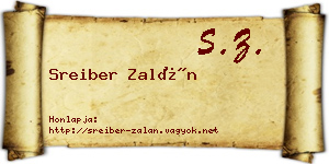 Sreiber Zalán névjegykártya